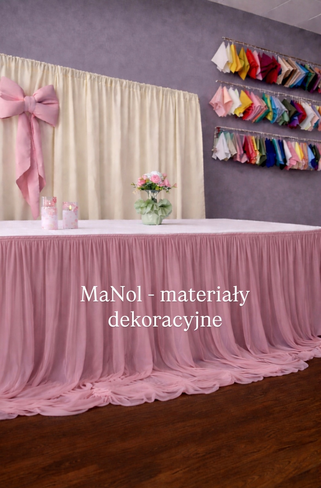 Skirting szyfon - brudny róż — skirting na wesele, Szyfon, Brudny róż — galeria MaNol
