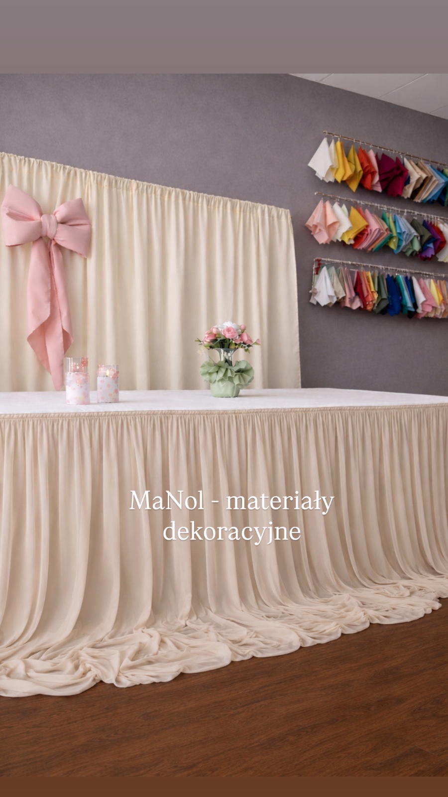 Skirting szyfon - beż — skirting na wesele, Szyfon, Beż — galeria MaNol