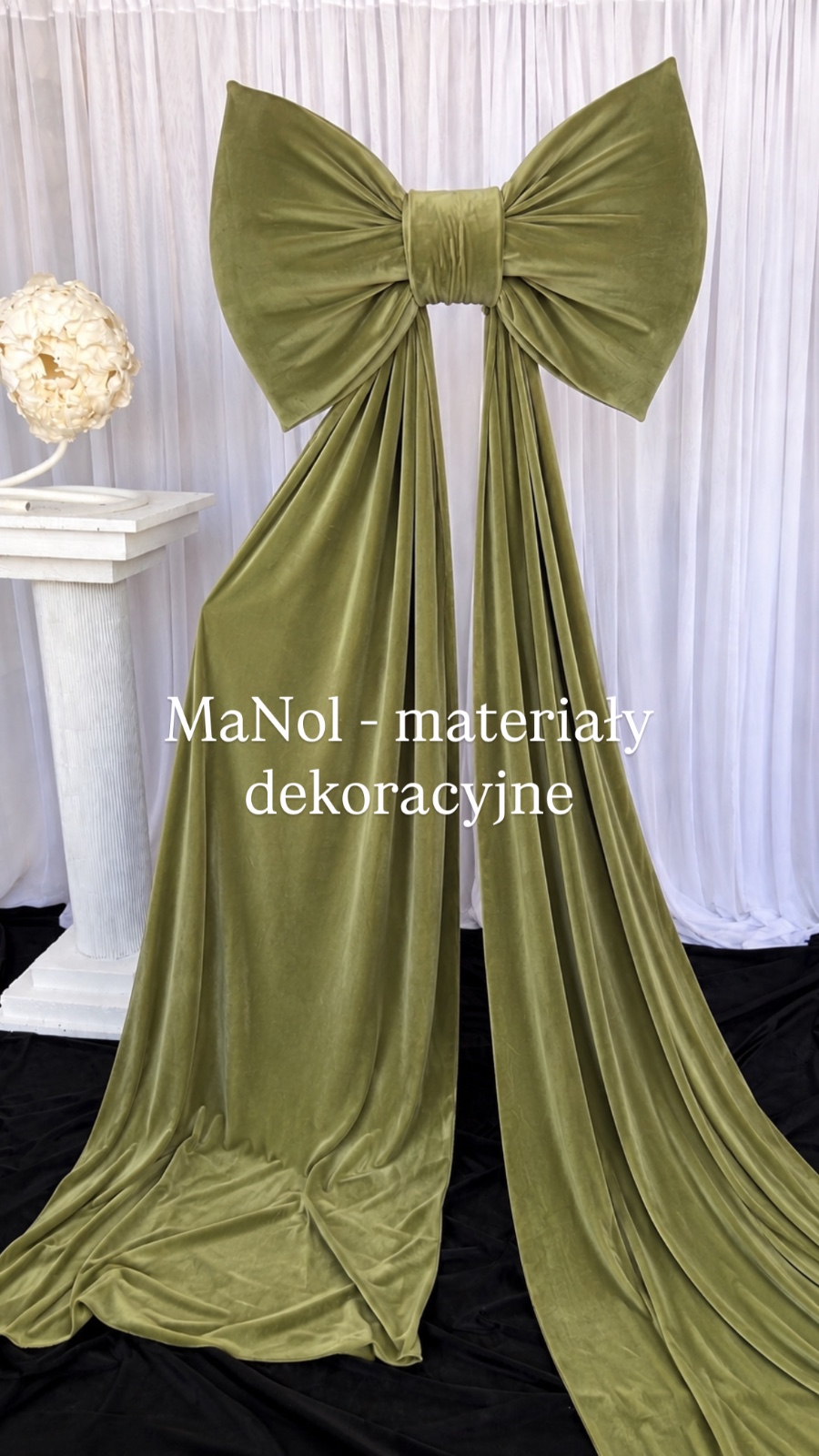 Kokarda velvet - jasna oliwka — kokarda na wesele, Velvet, Jasna Oliwka — galeria MaNol