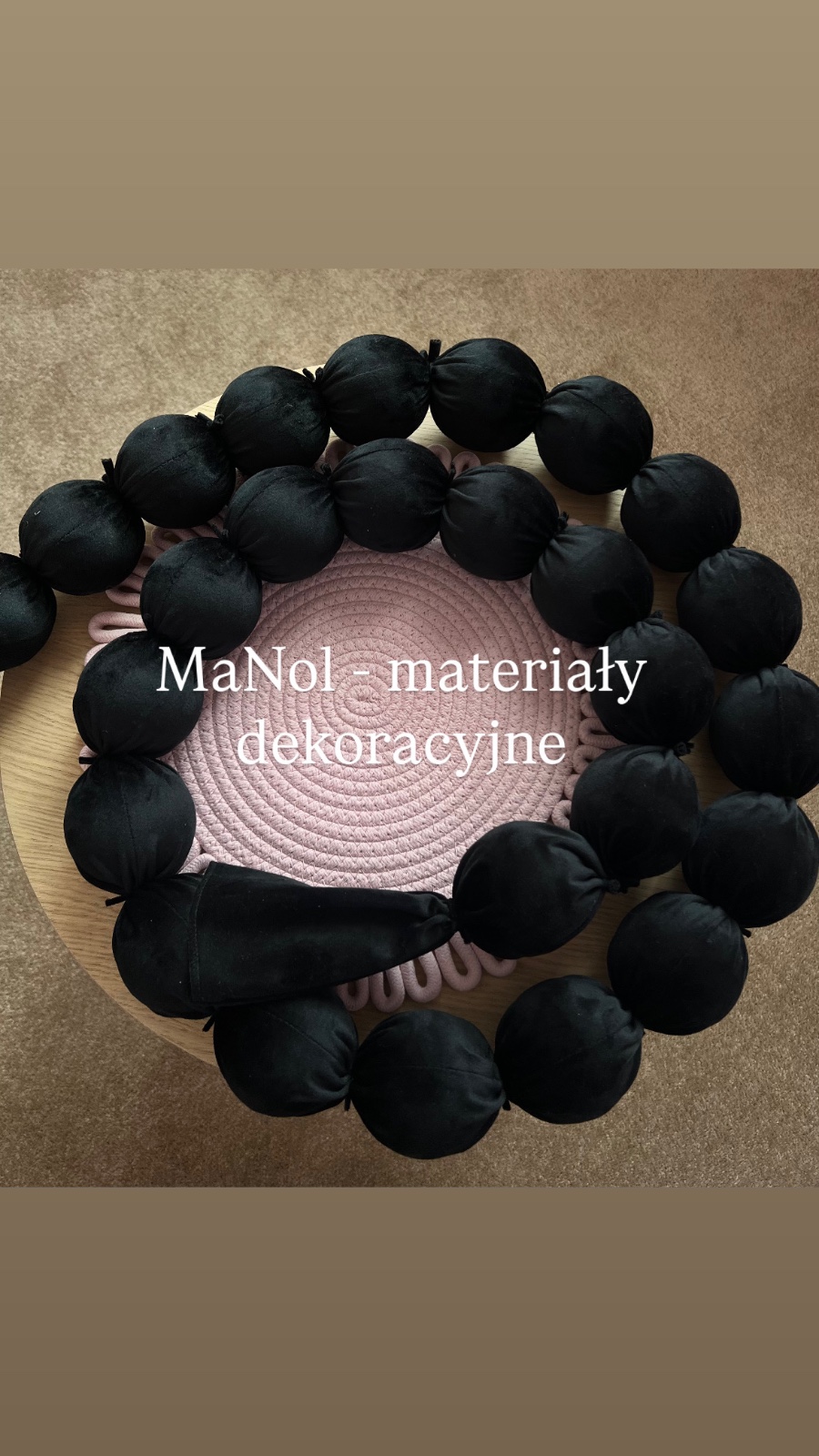 Korale dekoracyjne velvet - czarny — korale na wesele, Velvet, Czarny — galeria MaNol