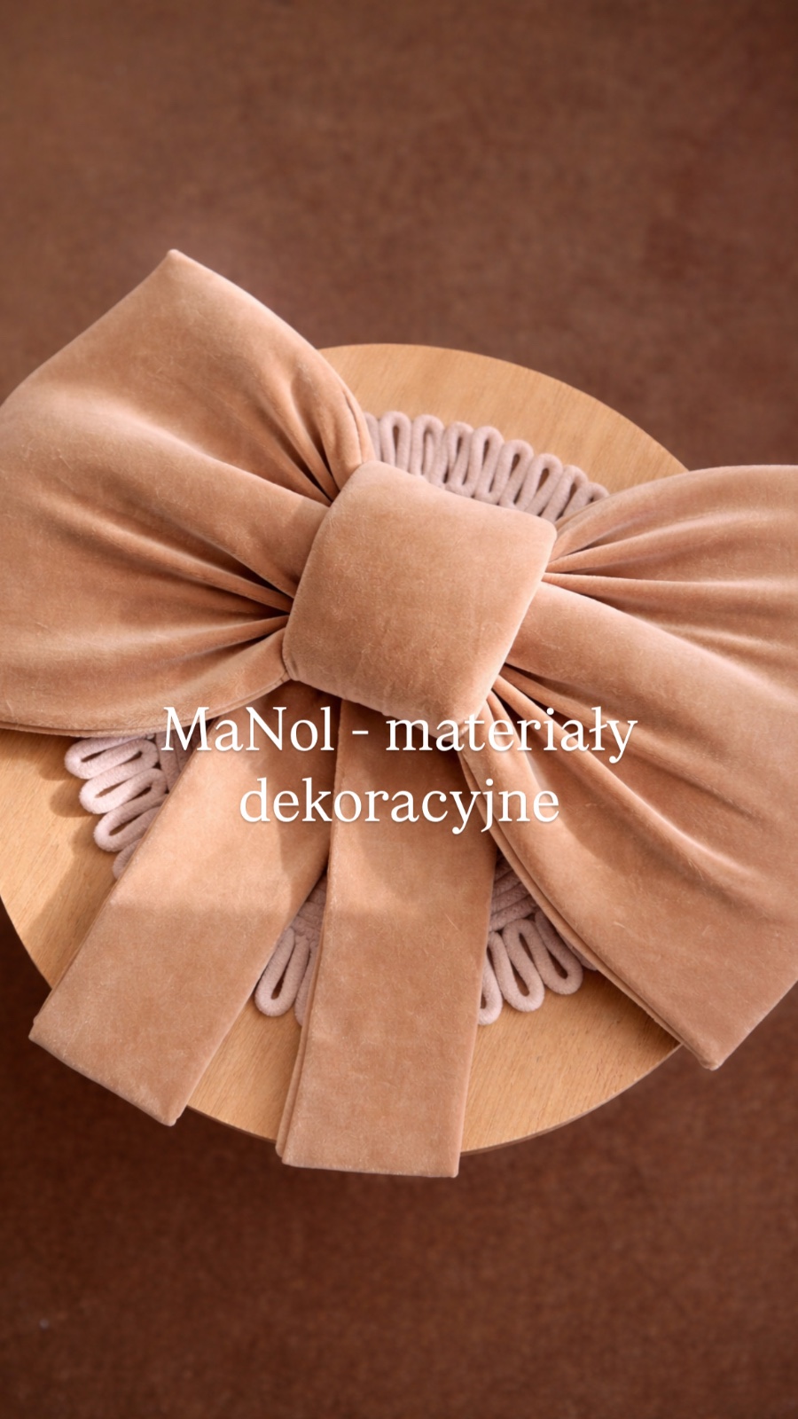 Kokardka Velvet - ciepły beż — kokarda na wesele, Velvet, Ciepły beż — galeria MaNol