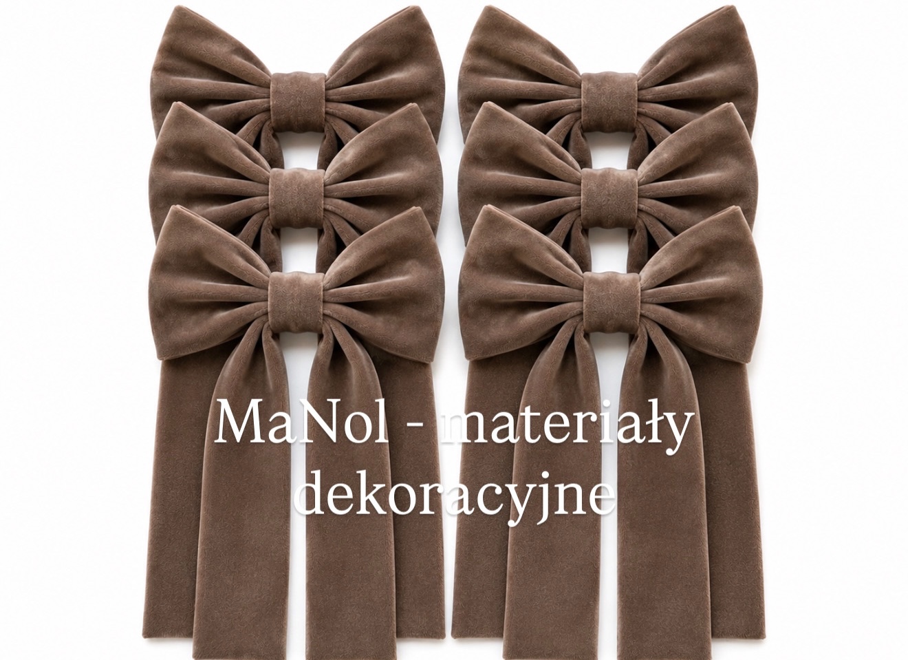 Kokarda mini welur soft - czekolada — kokarda na wesele, Welur soft, czekoladowy — galeria MaNol