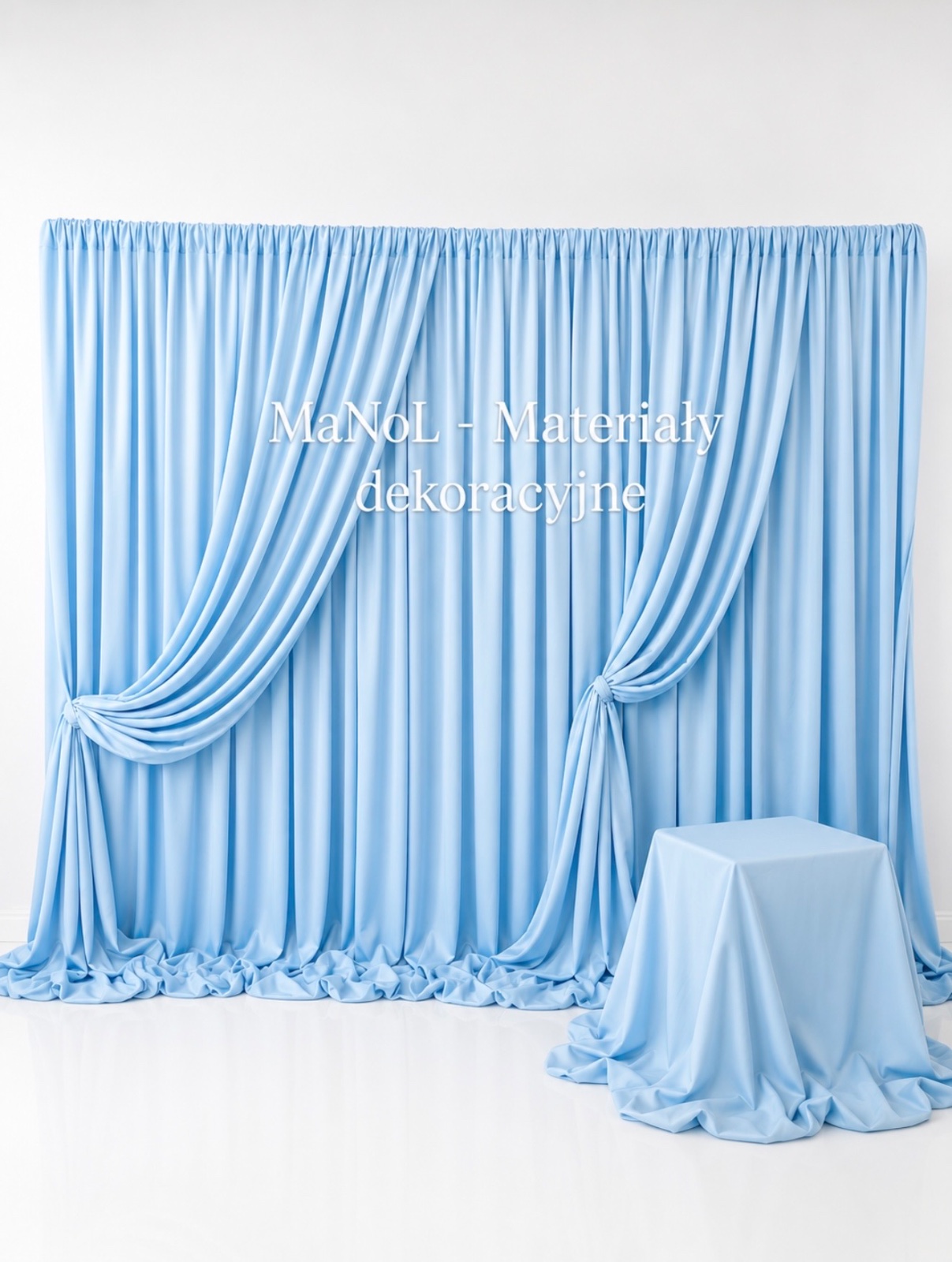 Kurtyna Panama - baby blue 3x3 — kurtyna na wesele, panama, baby blue — galeria MaNol
