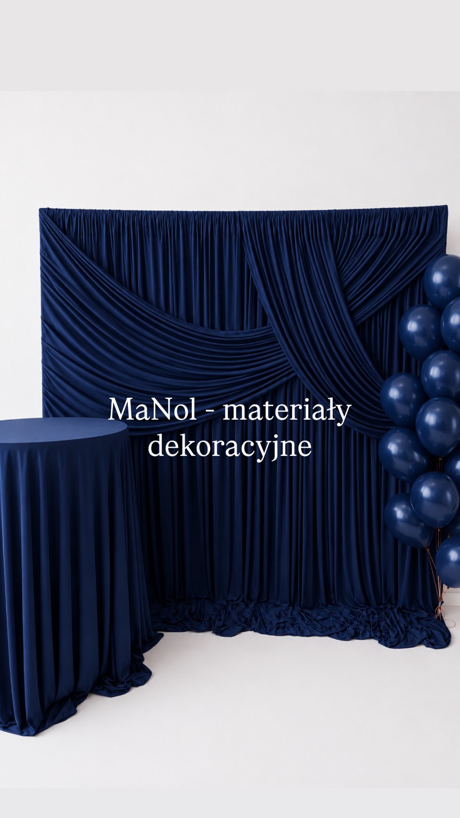 Kurtyna bez prasowania - granatowy 2x2 — kurtyna na wesele, ity, granatowy — galeria MaNol
