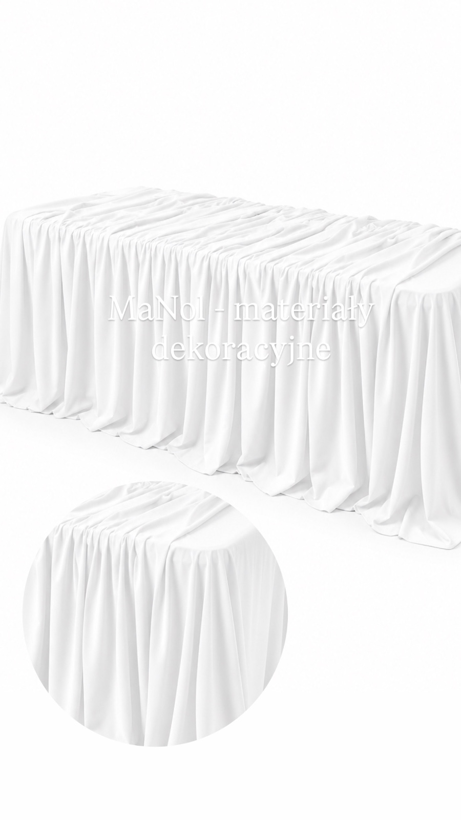 Obrus drap 240x300 - biały bez prasowania — obrus na wesele, Ity, biały — galeria MaNol