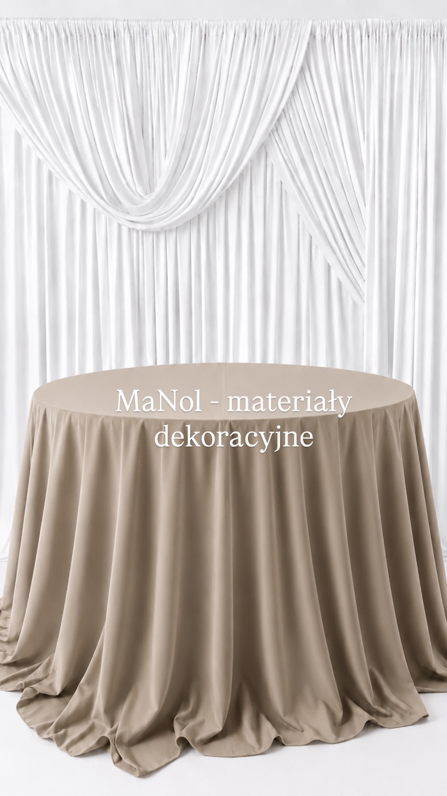Obrus okrągły Panama 330 cm - piaskowy beż — obrus na wesele, Panama, piaskowy beż — galeria MaNol