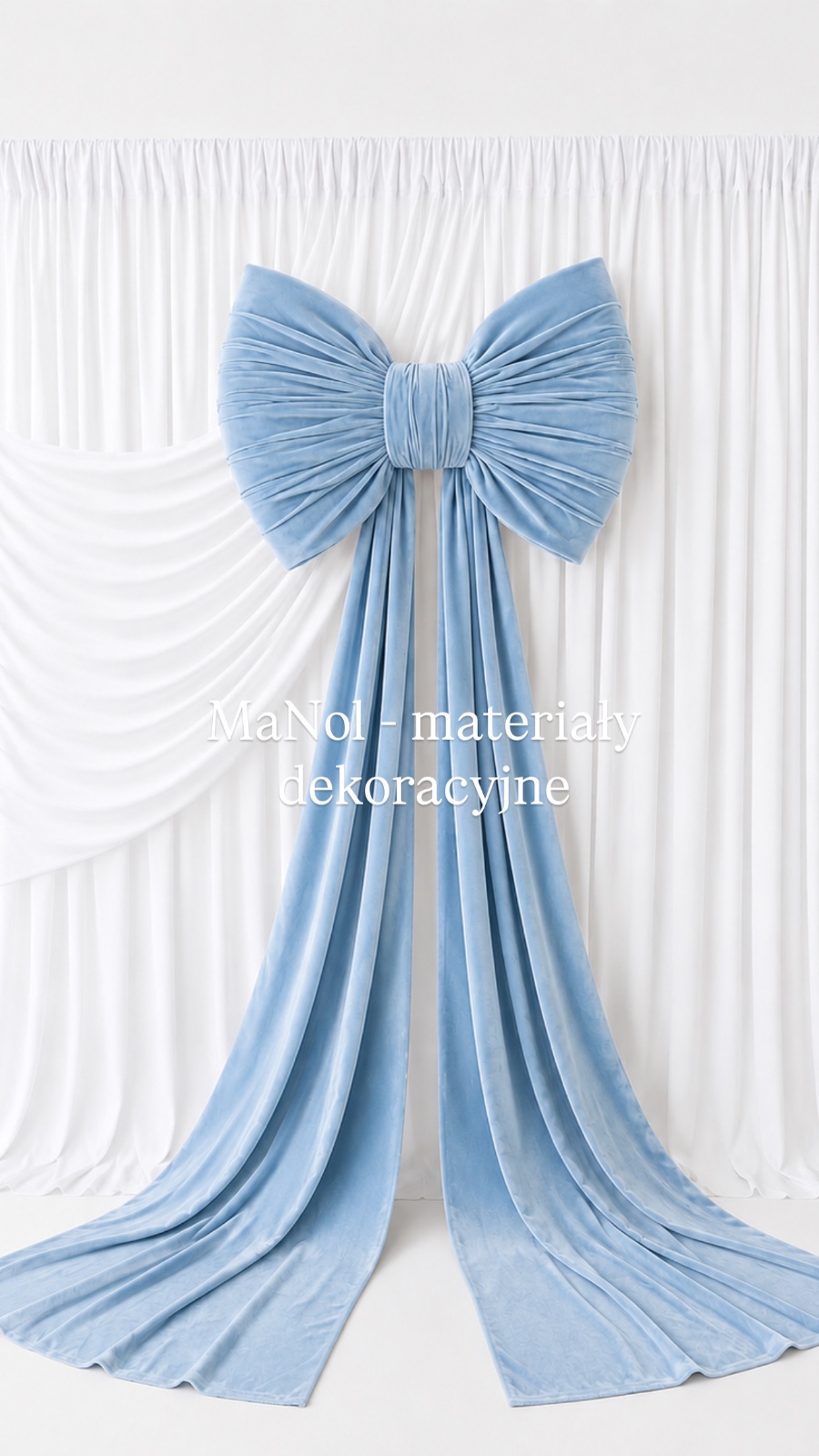 Kokarda welur - dusty blue 65x45 — kokarda na wesele, welur, dusty blue — galeria MaNol