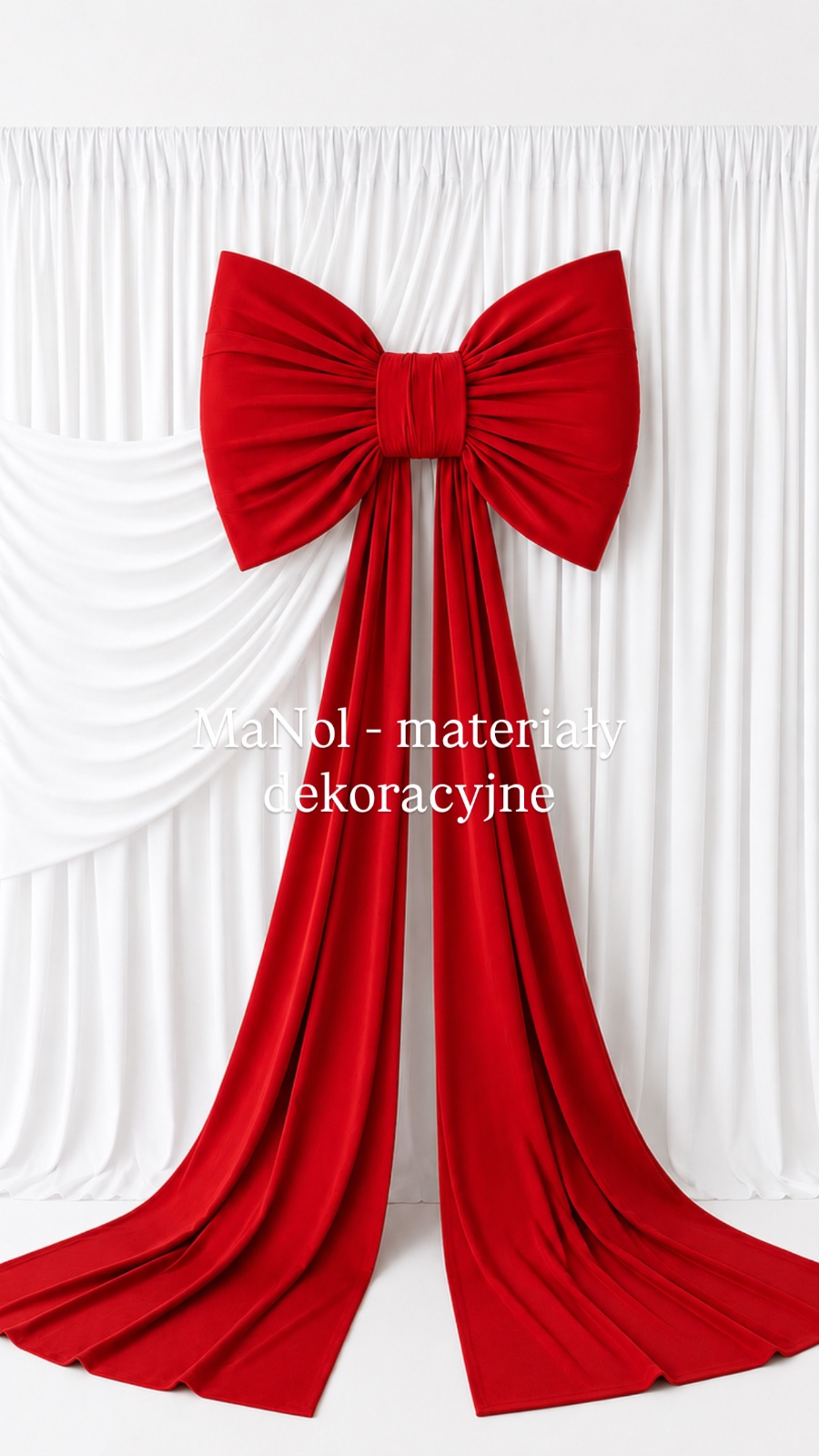 Kokarda bez prasowania - czerwona 65x45 — kokarda na wesele, ity, czerwony — galeria MaNol