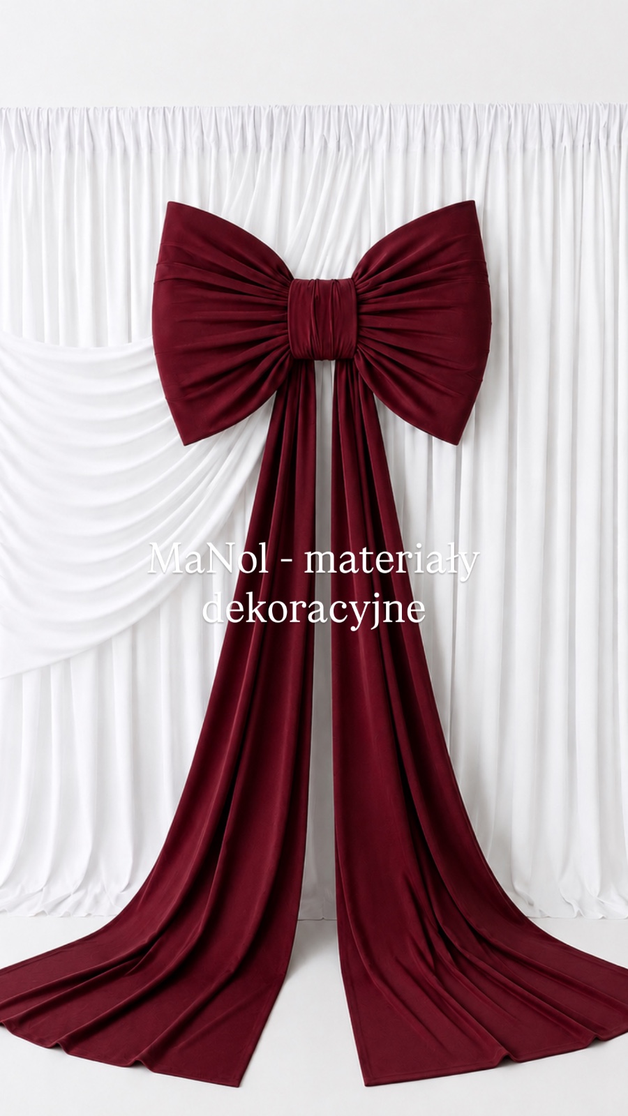 Kokarda bez prasowania - bordowa 65x45 — kokarda na wesele, ity, bordowy — galeria MaNol