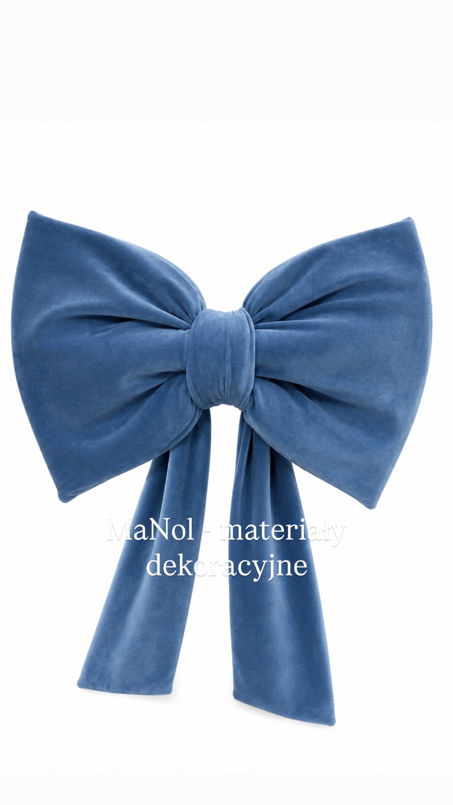 Kokarda welur - dusty blue 55x35 — kokarda na wesele, welur, dusty blue — galeria MaNol