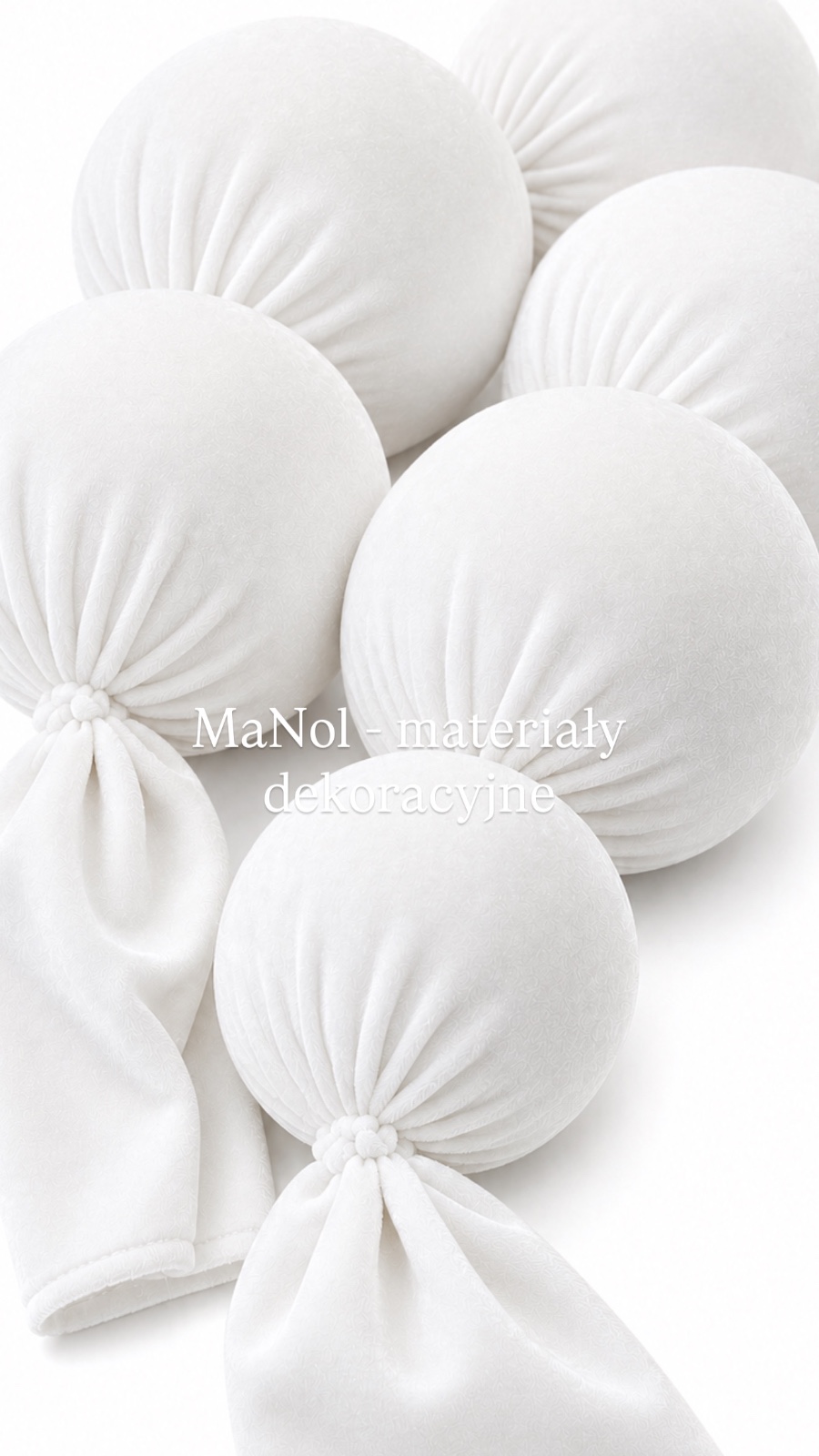 Korale dekoracyjne welur - biały 3MB (10cm) — korale na wesele, Welur, biały — galeria MaNol