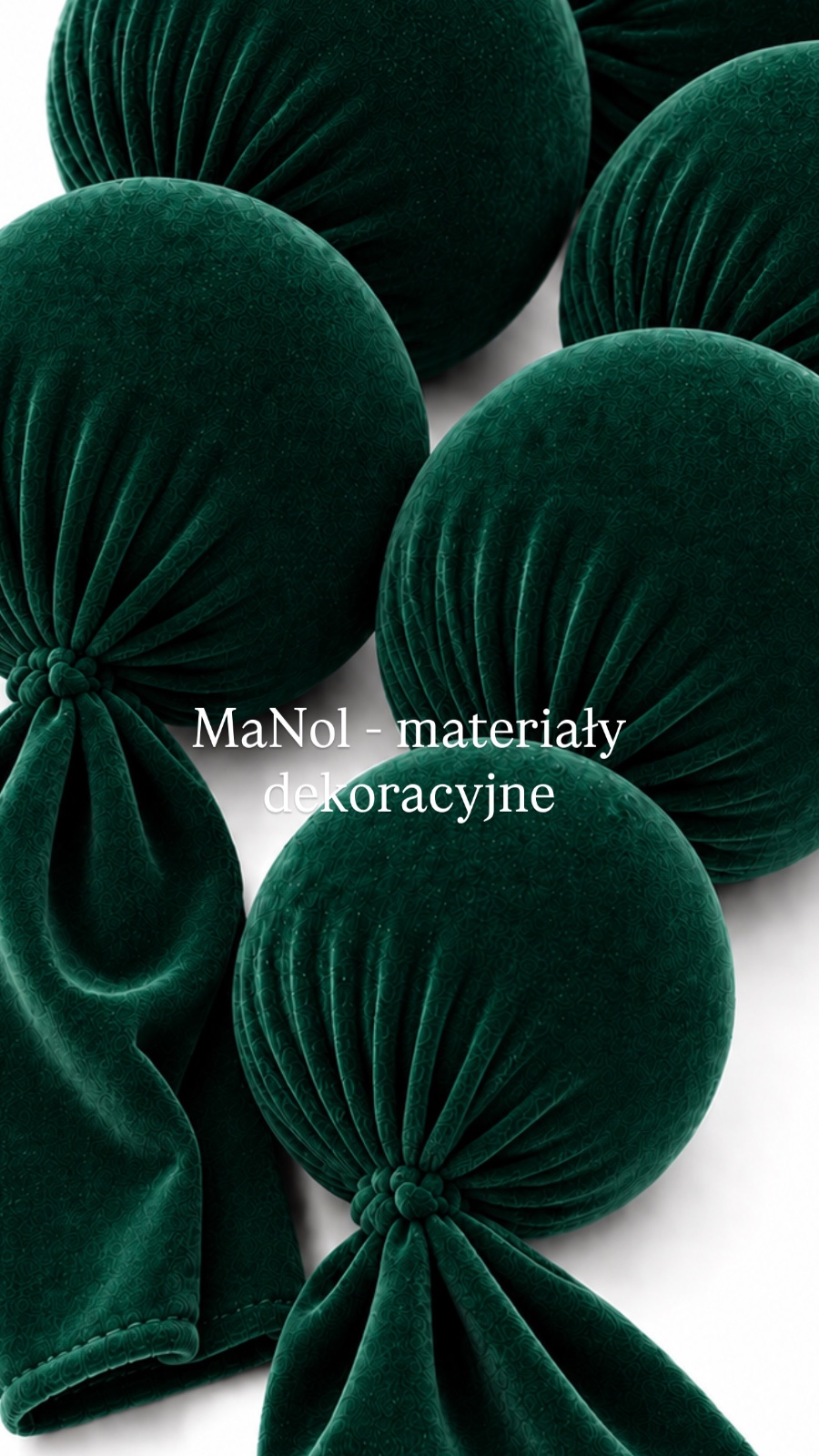 Korale dekoracyjne welur - butelkowa zieleń 3MB (10cm) — korale na wesele, Welur, butelkowa zieleń — galeria MaNol