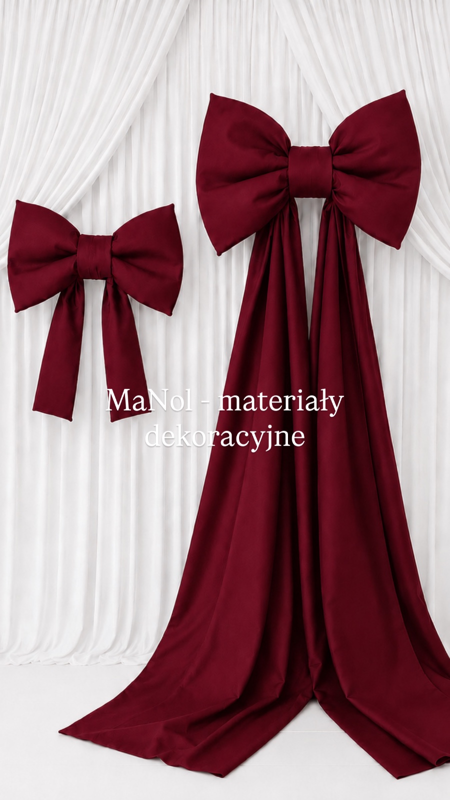 Zestaw kokard panama - bordo 65x45 + 55x35 — zestaw na wesele, Panama, Bordowy — galeria MaNol