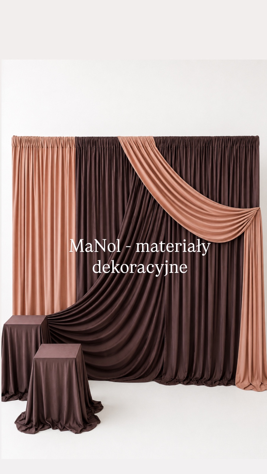 Kurtyna bez prasowania - czekolada & toffi 3x3 — kurtyna na wesele, Ity, czekolada & toffi — galeria MaNol