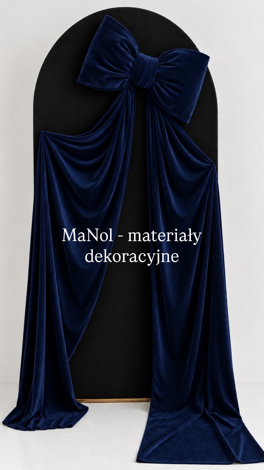 Kokarda Welur - granatowa 60x30, zwis 200 cm na stronę — kokarda na wesele, Welur, granatowy — galeria MaNol