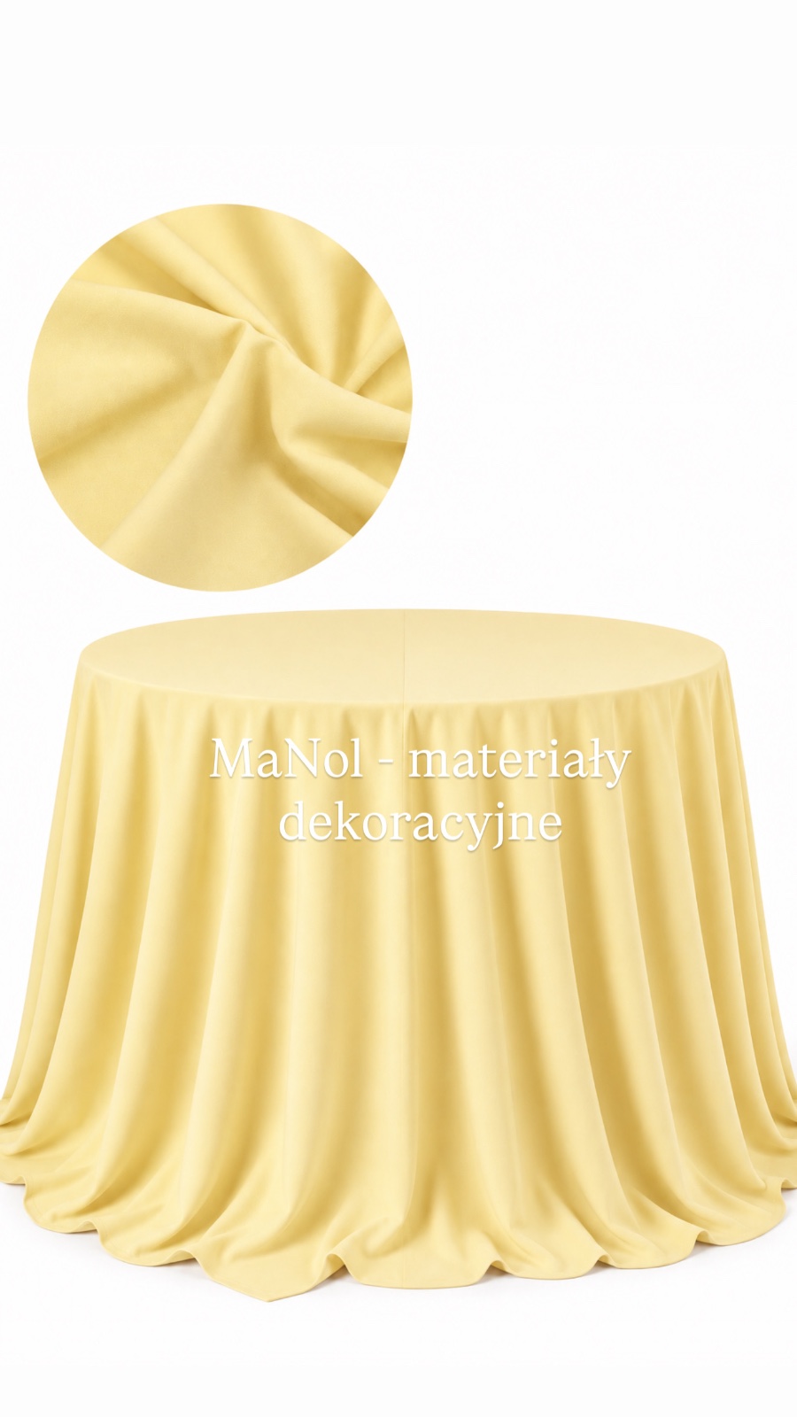 Obrus okrągły 330 cm panama - masełko — obrus na wesele, Panama, masełko — galeria MaNol