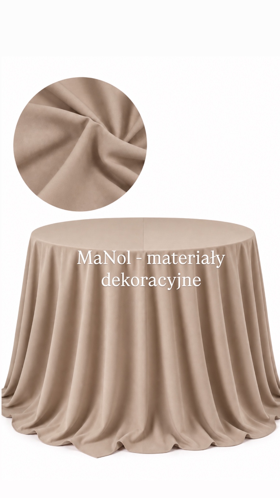 Obrus okrągły 330 cm panama - cappuccino — obrus na wesele, Panama, cappuccino — galeria MaNol