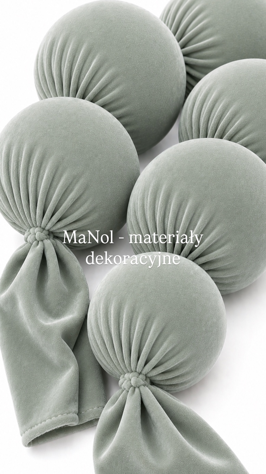 Korale dekoracyjne welur - szałwia 3 MB (10cm) — korale na wesele, Welur, szałwia — galeria MaNol