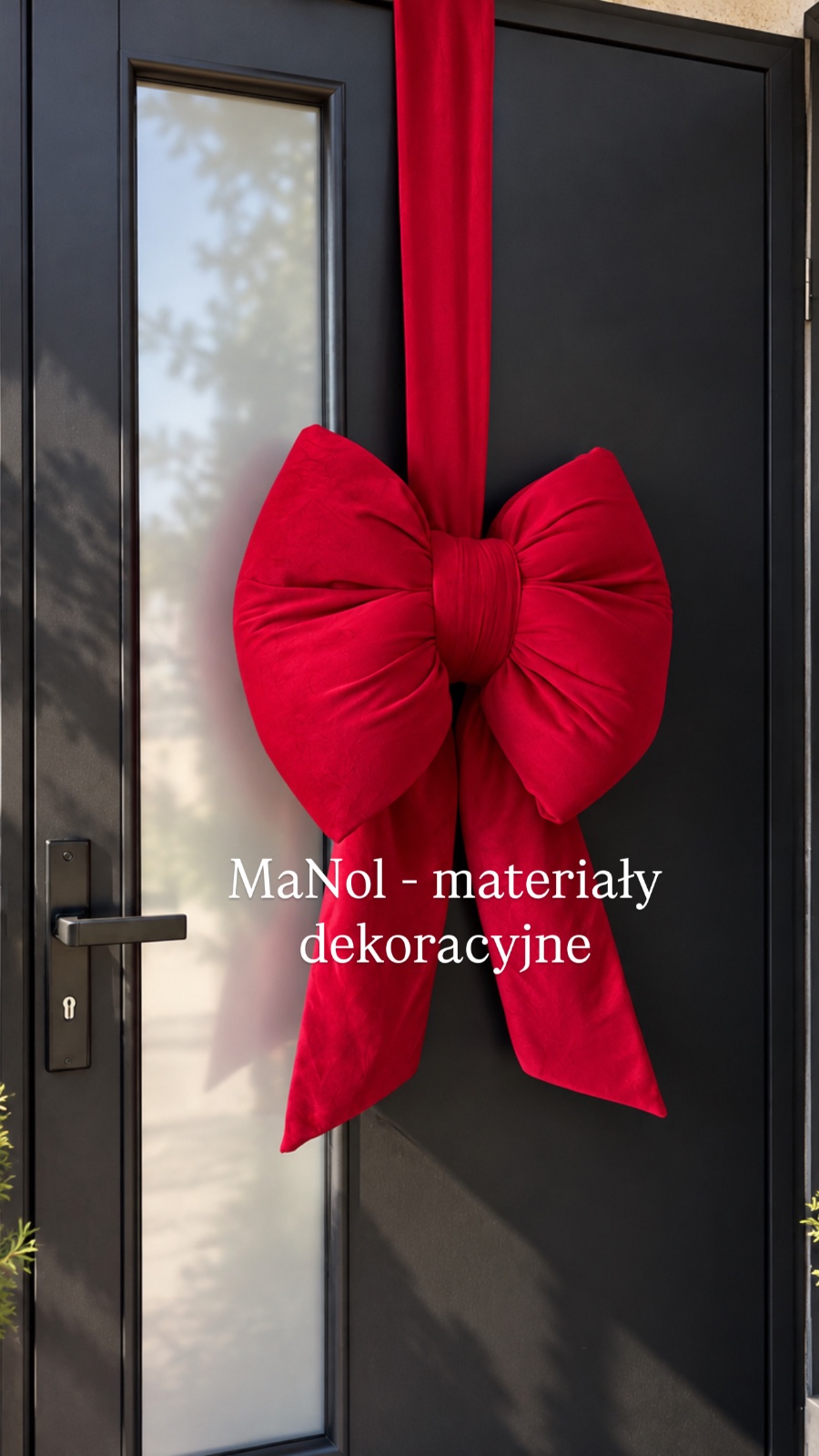 Zestaw na drzwi welur ( dwie kokardy ) - czerwony — zestaw na wesele, Welur, czerwony — galeria MaNol